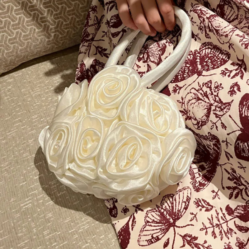 Fashionable and unique floral ball evening gown bag suitable for womens Crsosbody handbag brides wallet 240821