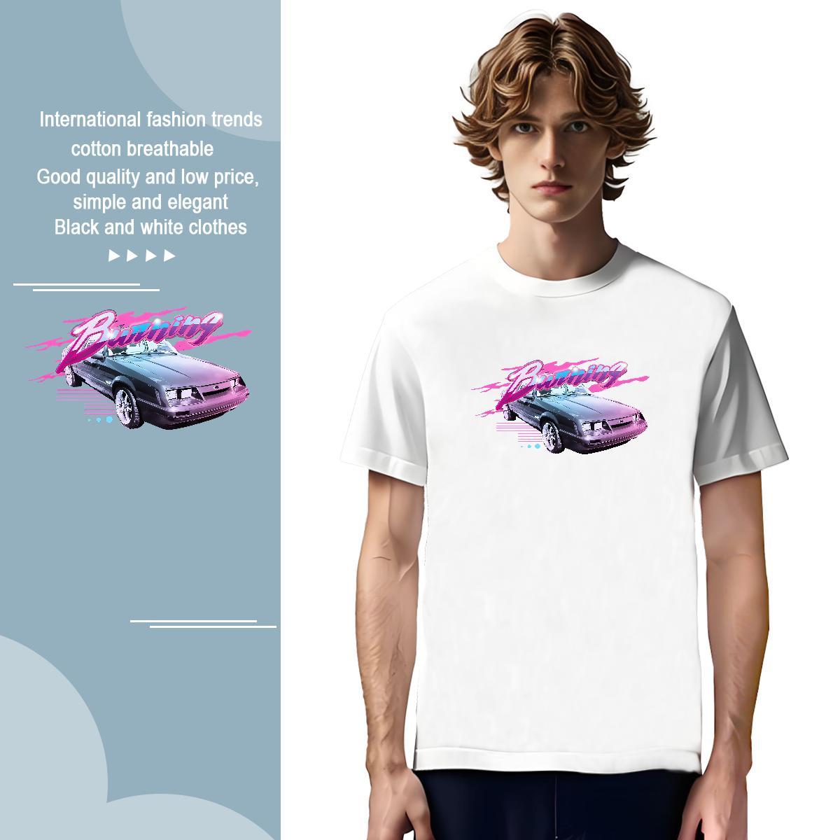 Designer car T-Shirts Spring Summer Tshirt for Man Woman 100% Cotton 230g Classic Breathable Crew Neck Anime Print Clothes