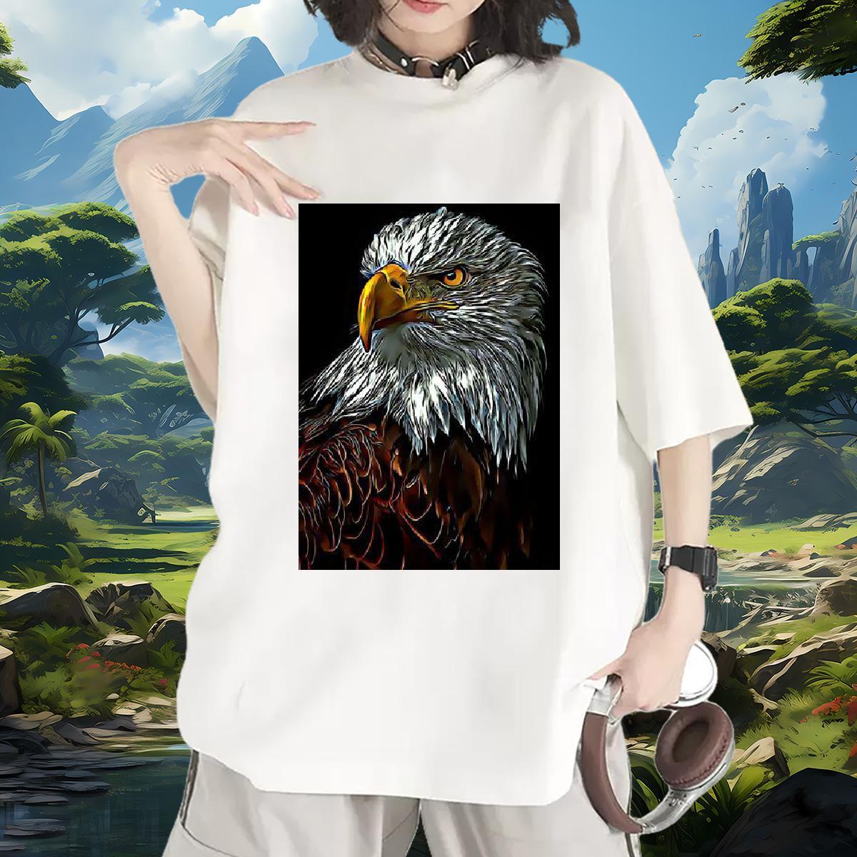 Brand T Shirt For Woman Breathable Crew Neck 100% Cotton 230g Woman Tshirt White Plus Size eagle Sports Casual Soft Tees Shirts