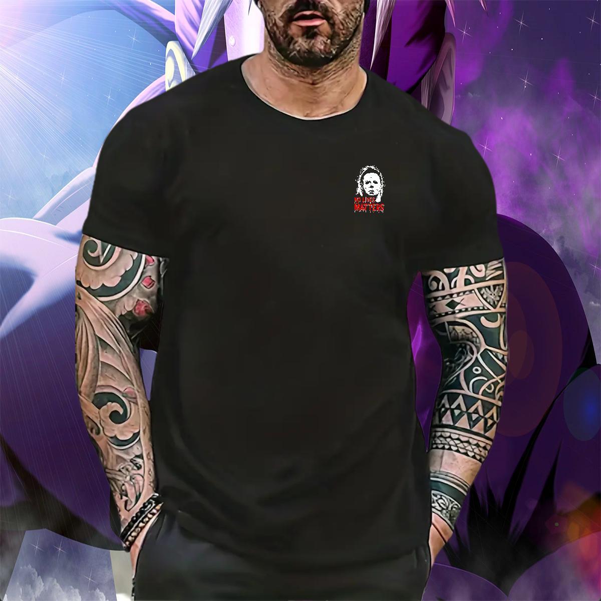 2024 DIY Casual Beach Men Tops Tees SCARY O Neck Short Sleeves 100% Cotton 230g T Shirt For Man High Quality DIY Anime Clothings