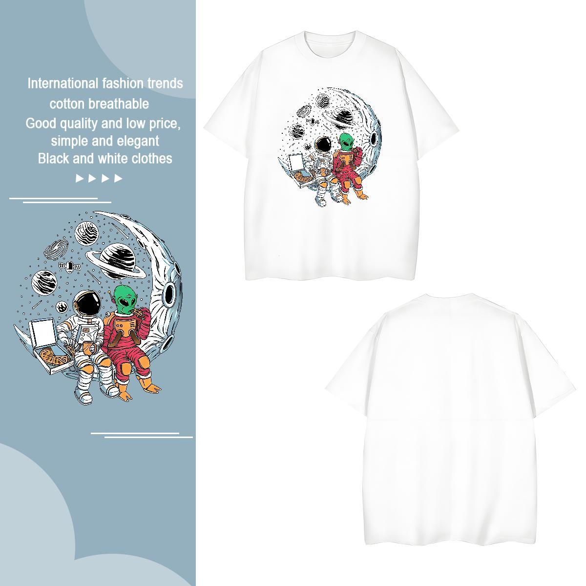 Classic star Men Tshirts 230g Pure Cotton T Shirt For Man Custom Print Oversized High Street Hip Hop Crew Neck Breathable Popular Tees Shirts