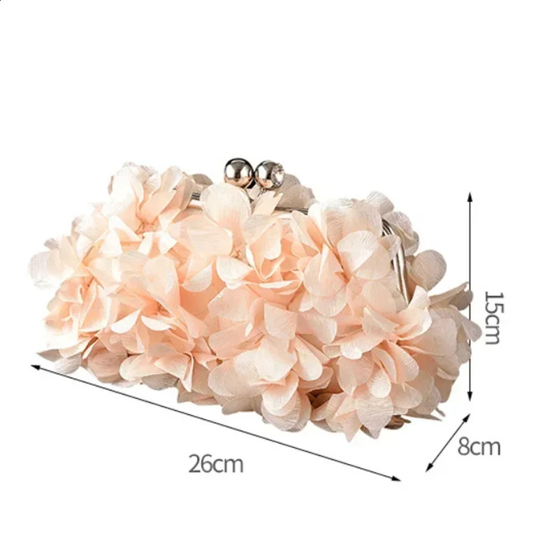 Wedding Dress Bag 8 Colors White Bridal Clutch Womens Blue Party Handbag Purple Evening Flower 240822