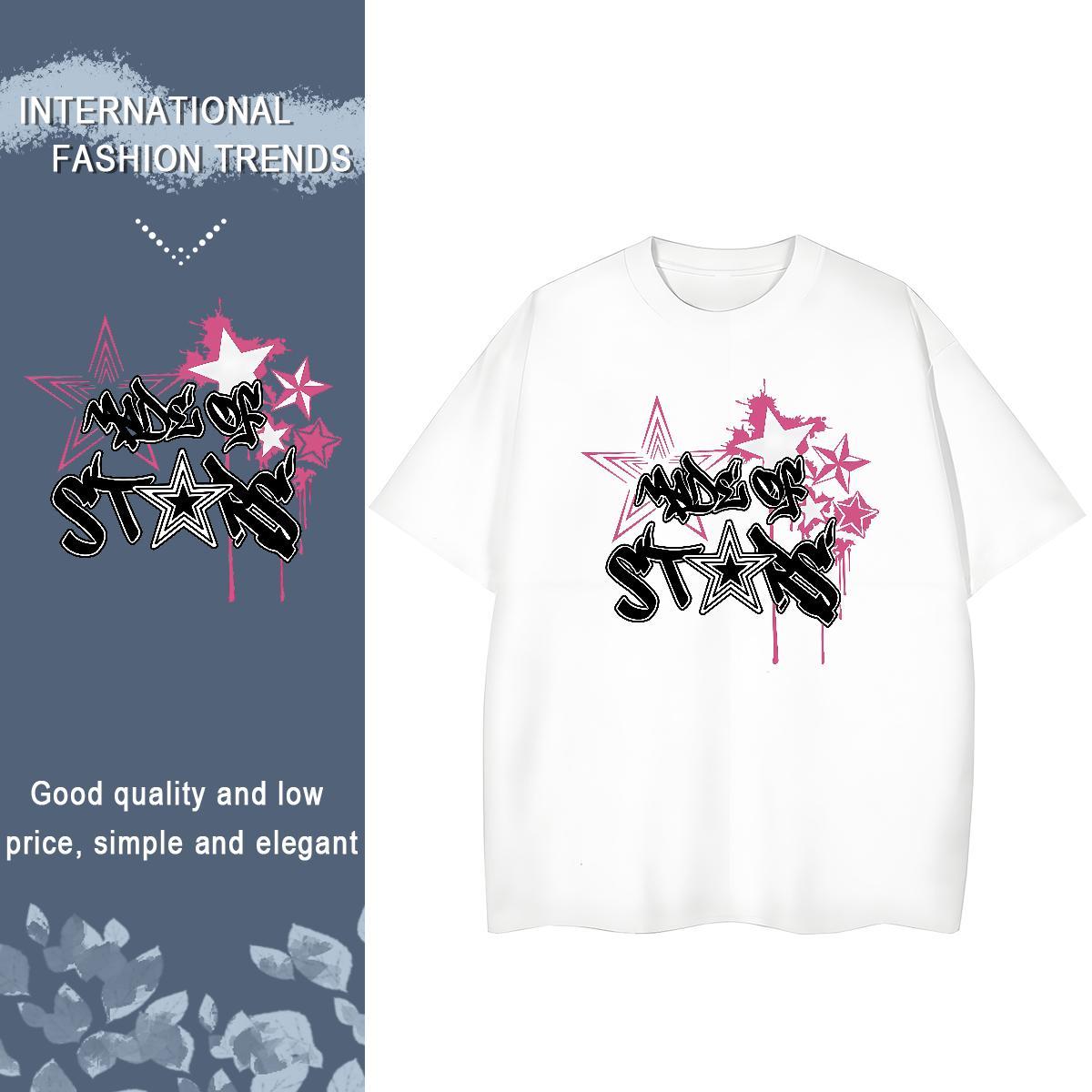 High quality Women Tshirts 230g Pure Cotton letter Home Outdoor Woman T Shirts Crew Neck Breathable Custom Printing Tees Shirts