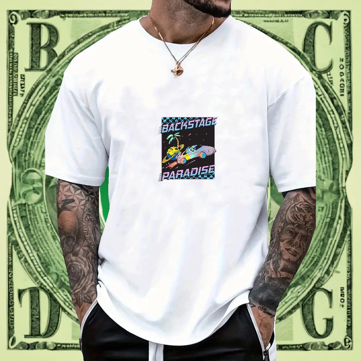 Soft Men Tops Tees High Street Hip Hop 230g Pure Cotton DIY Printed Crew Neck Breathable beach T Shirts Men Designer Fashion Clothes