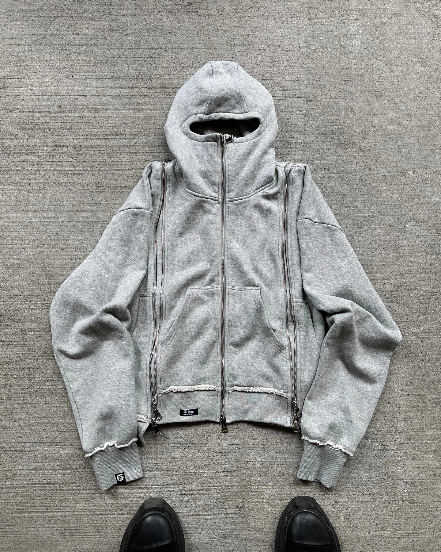 Streetwear Zipper Hoodie Shorts Set Y2K Mens Two Piece Set Hip Hop Rock Double layered Retro Sportswear Casual Shorts Set 240821