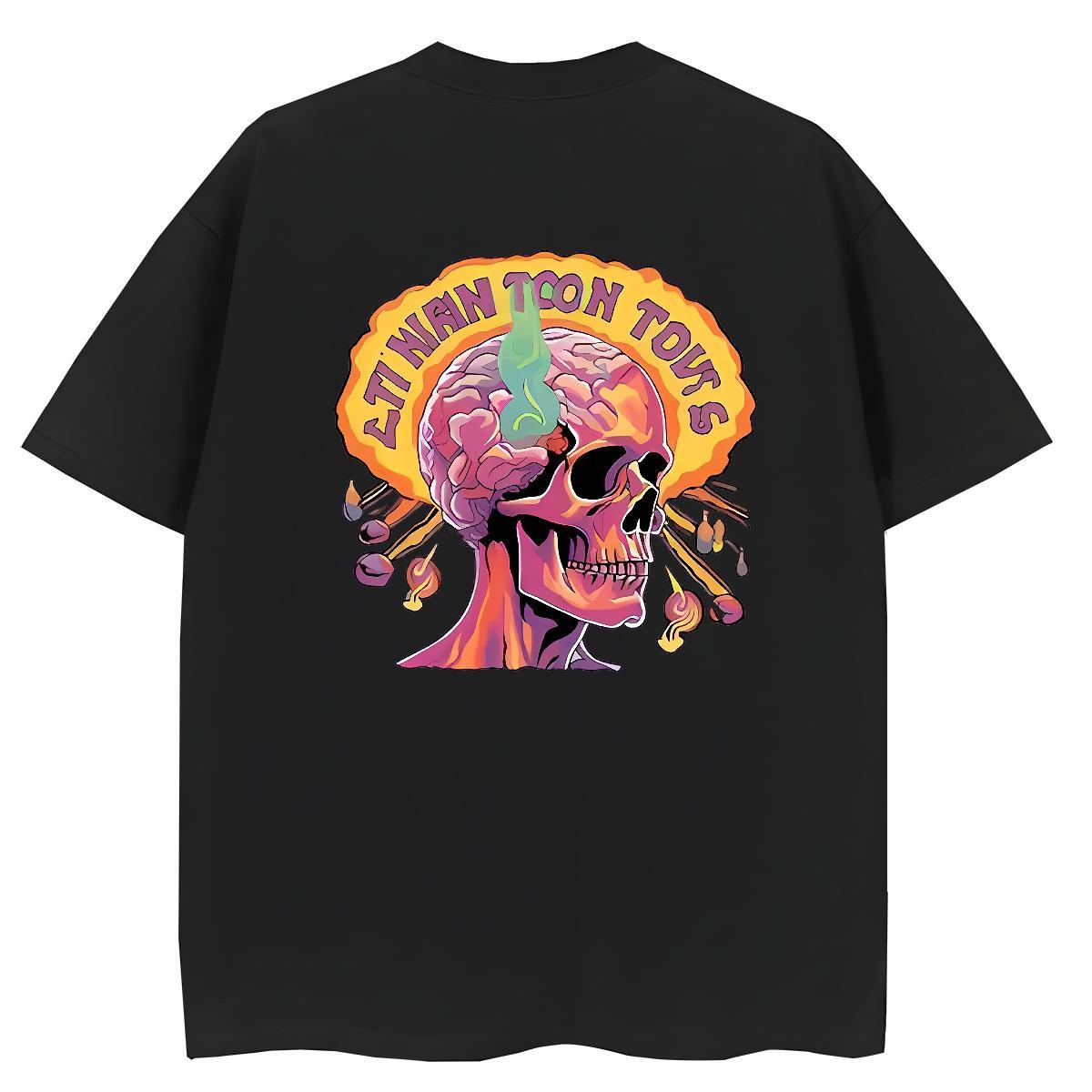 Fashion Casual Woman T Shirts 230g Cotton Short sleeve Soft Outdoor skull Woman Tshirt Nice Custom Print Plus Size Tshirts