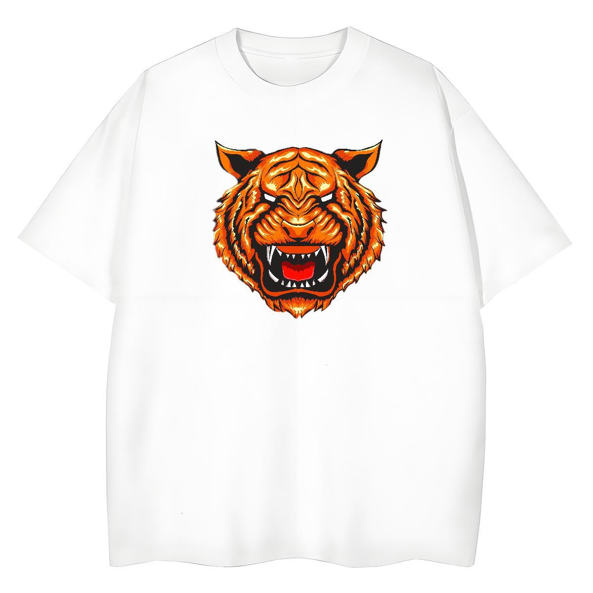 New Arrival Women T Shirts 230g Cotton Breathable Crew Neck Sports Street Wear tiger Women Tshirts Brand Anime Clothings