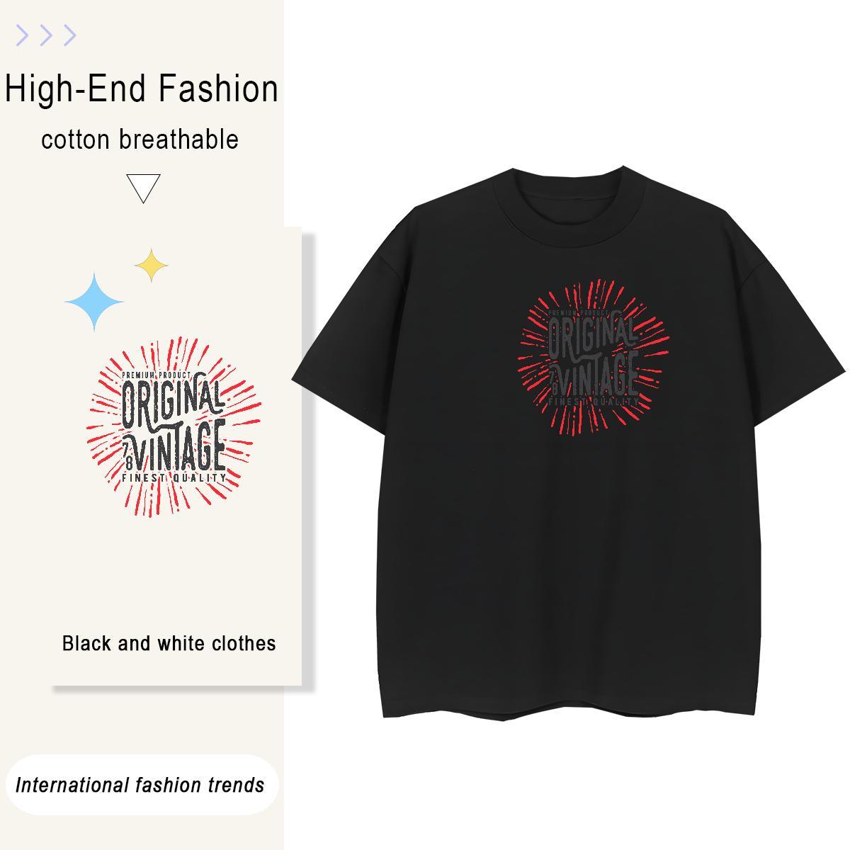 Loose fit Woman Tshirt 100% Cotton 230g letter Daily Wear T-Shirts Comfortable Black Oversized Top Tees