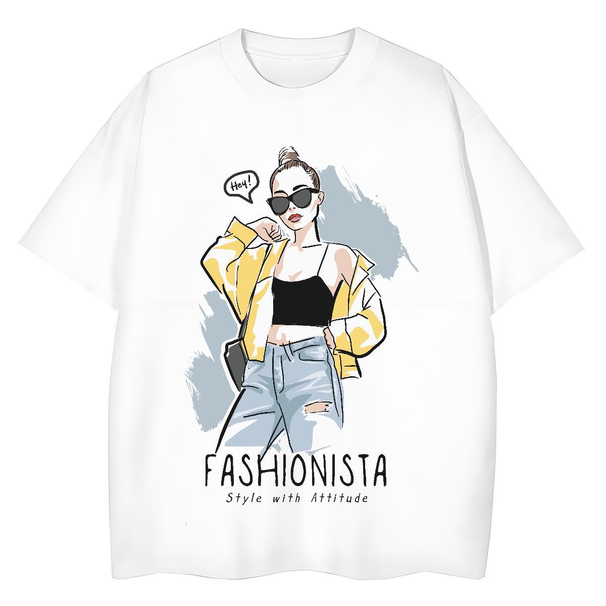 Classic Woman T Shirts 230g 100% Cotton Short Sleeve O-Neck Casual Beach character Unisex Tshirts Loose Anime Tees Shirts