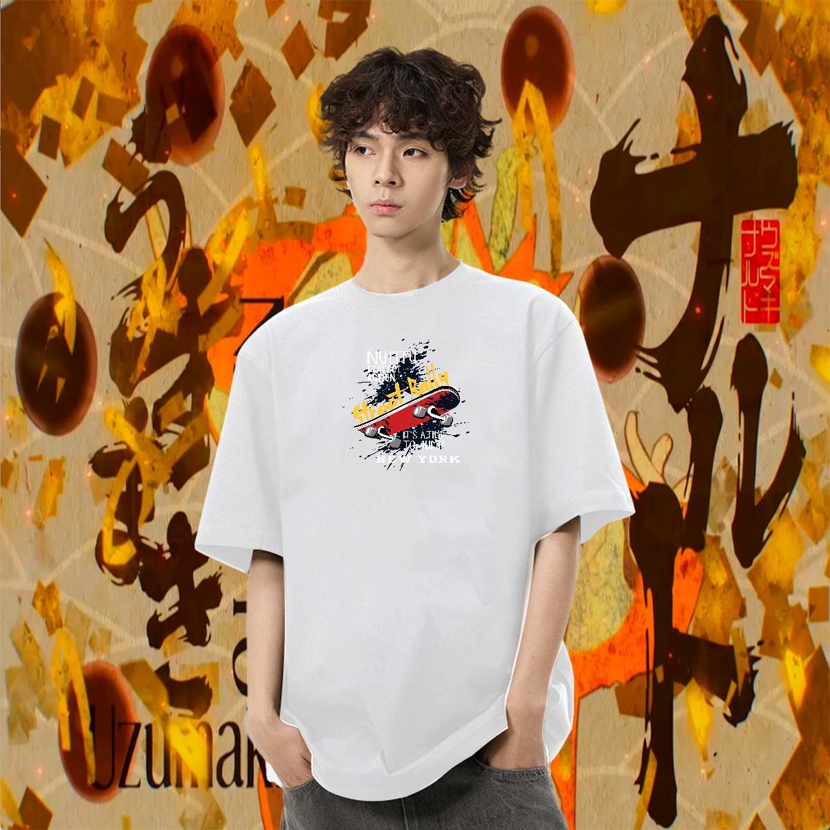 TOP Quality Mens Tshirts Street 230g Cotton Oversized 4XL O-Neck Short Sleeve skateboarding Men T Shirts Free Shipping Tops Tees