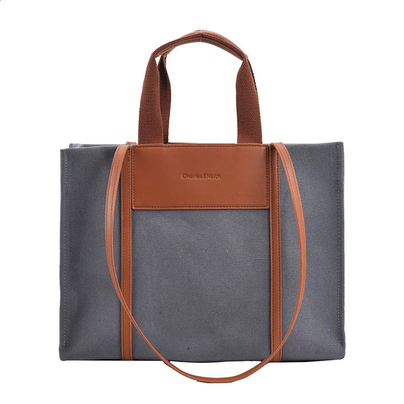 High Quality Canvas With Leather Big Shoulder Bags For Women Large Capacity Ladies Handbags Purses Shopper Bag 240822