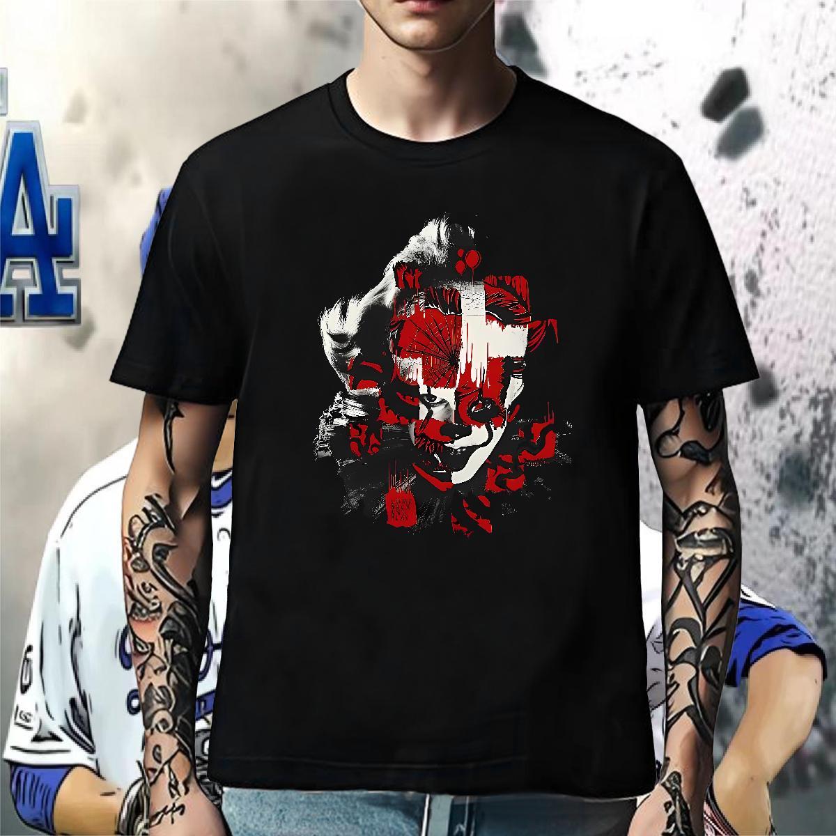 2024 Summer Men Tops Tees 230g Pure Cotton High Street Hip Hop scary Breathable Short Sleeve Men T Shirts Free Shipping DIY Logo Oversized Clothings