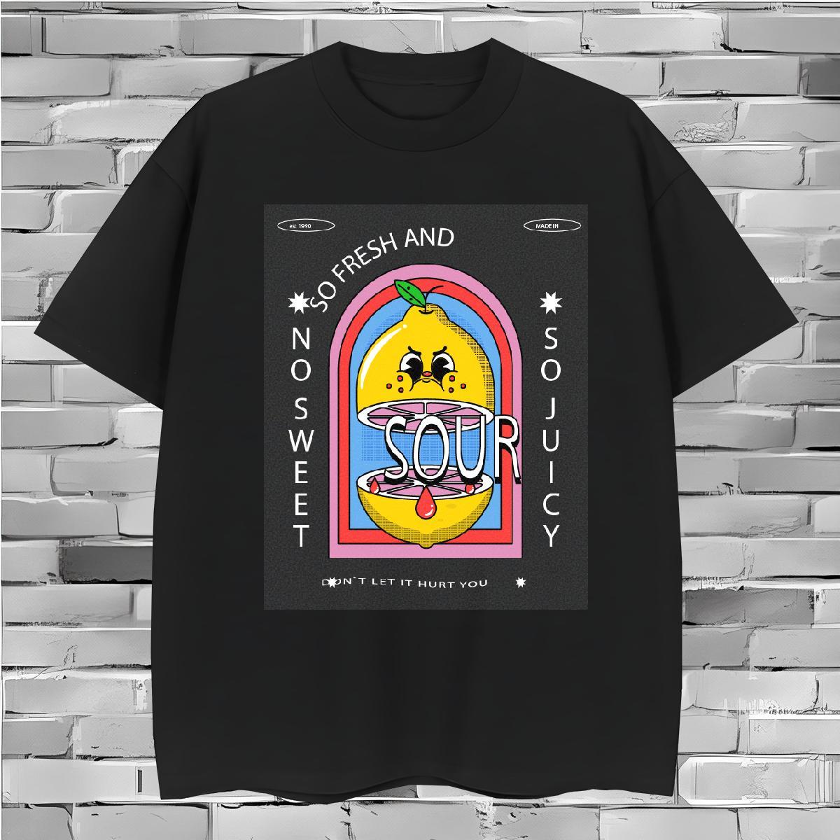 Wholesale sour T-Shirts for Men Street Wear Men Clothes T-Shirt 230g Cotton DIY Customized Breathable Crew Neck Plus Size Custom Top Tees