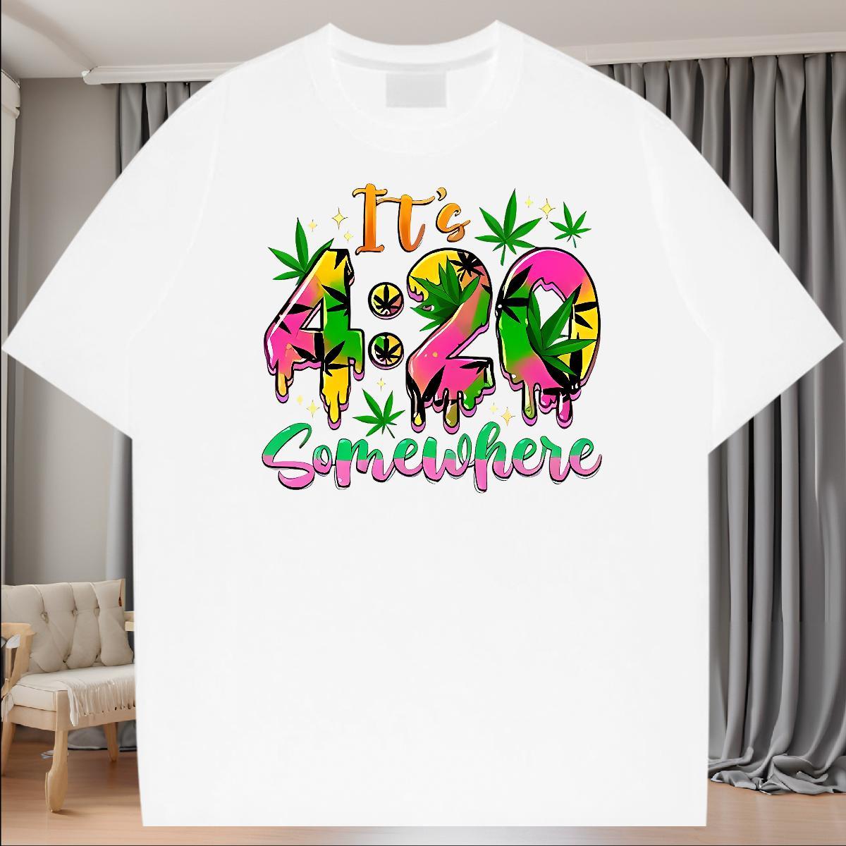 2024 New Daily Outfit Men Clothes T-Shirt time Short Sleeve Soft 230g Pure Cotton T shirt Brand DIY Logo Oversized Wear