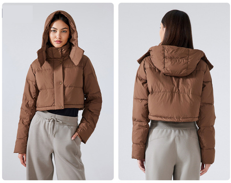 2025--Jacket Women Outfit Puffer Solid Color Short Down Coat Sports Winter Outwear 25121