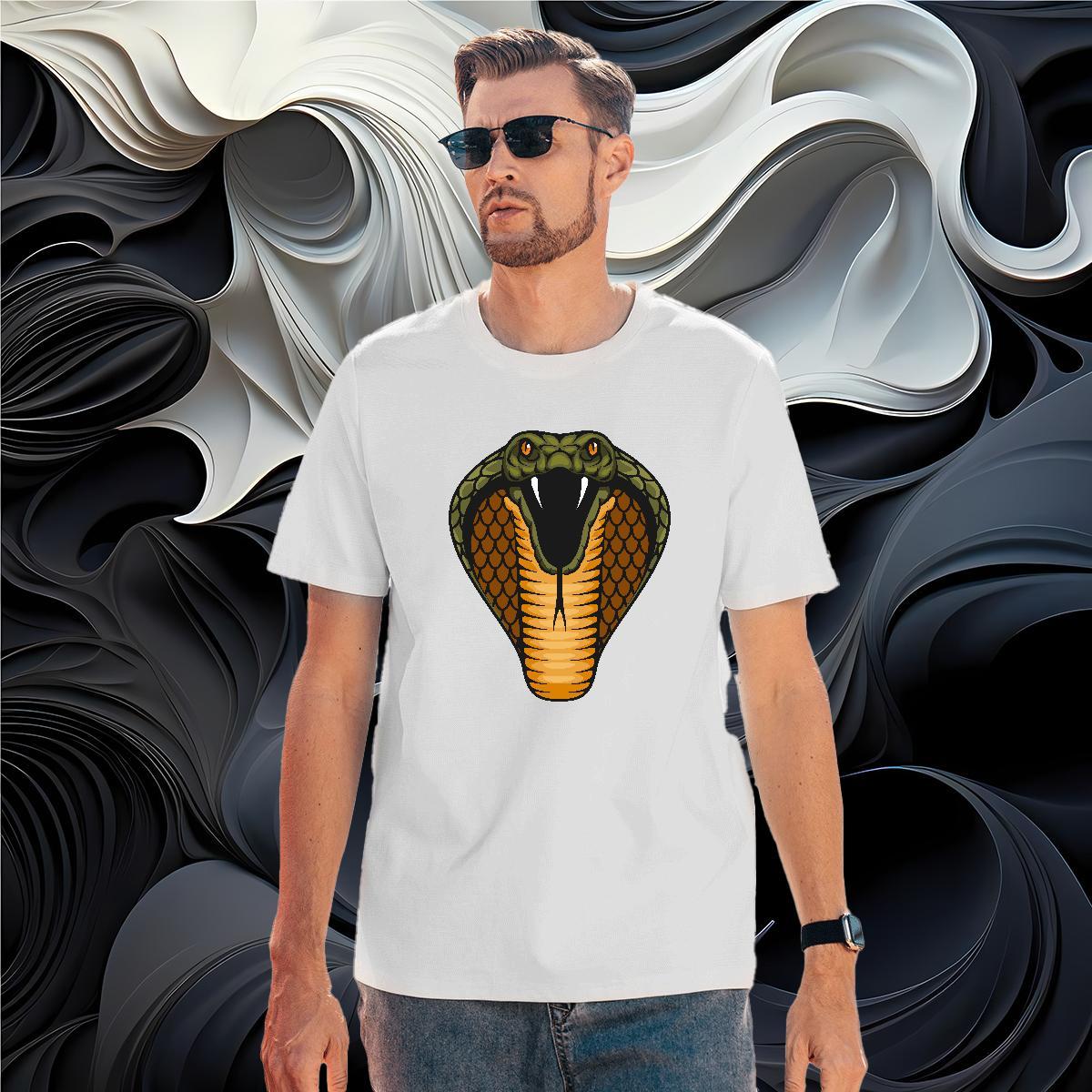 Loose cobra Man T Shirts Hip Hop Street Couples T Shirts 230g 100% Cotton Free Shipping Breathable Short Sleeve Oversized Tee Shirt