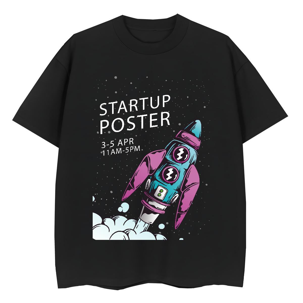 Loose Lady T shirt 100% Cotton 230g spaceman Street T-Shirts Breathable Short Sleeve Anime Print Tops Tees