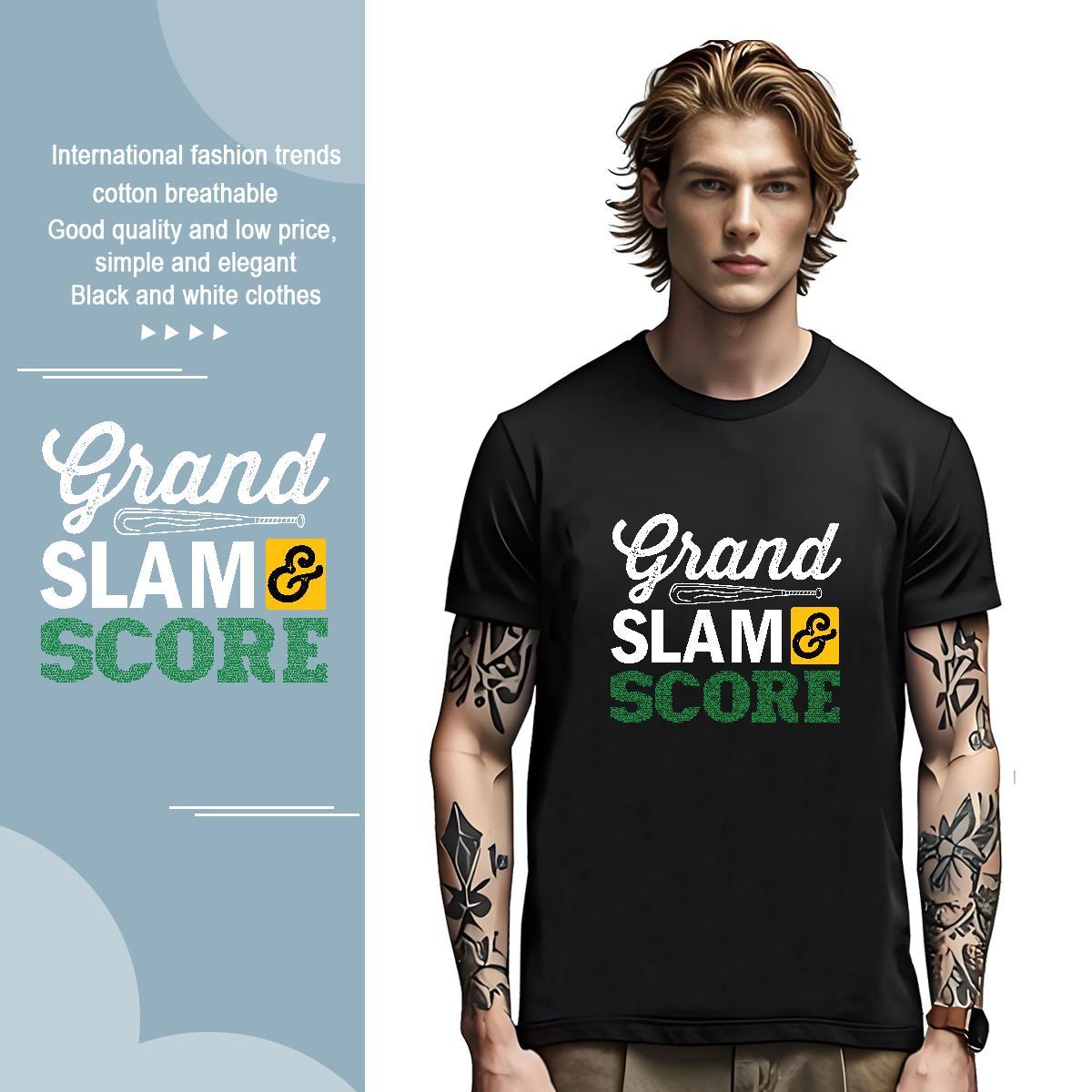 Free Shipping Grand Slam T Shirts Men Home Outdoor Men Tees 230g Pure Cotton Factory Direct Short Sleeve O-Neck Oversized 3XL 4XL Clothings