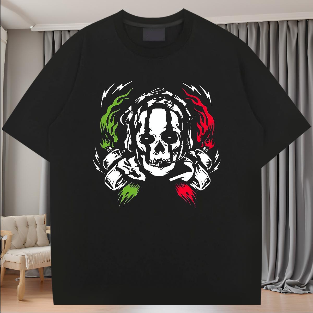 Designer Fashion Couples T Shirts 100% Cotton 230g Casual Daily Wear scary Round Neck Short Sleeve Man T Shirts High Quality Custom Printing Top Tees