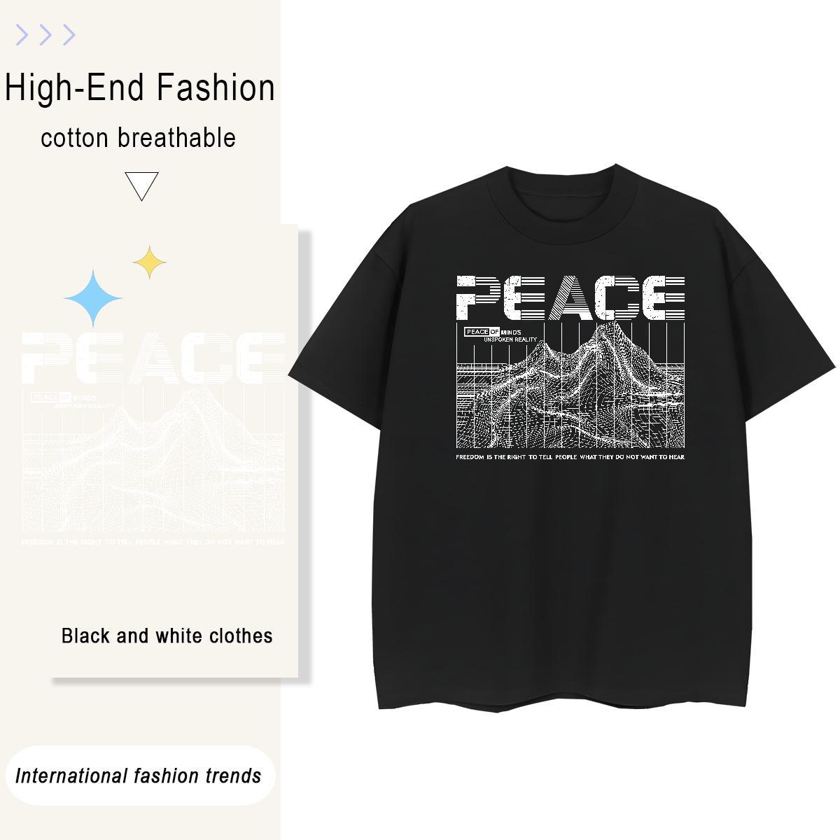 High quality Womens Tshirts 230g Pure Cotton planet Daily Wear Womens T Shirts Crew Neck Anime Oversized Clothes