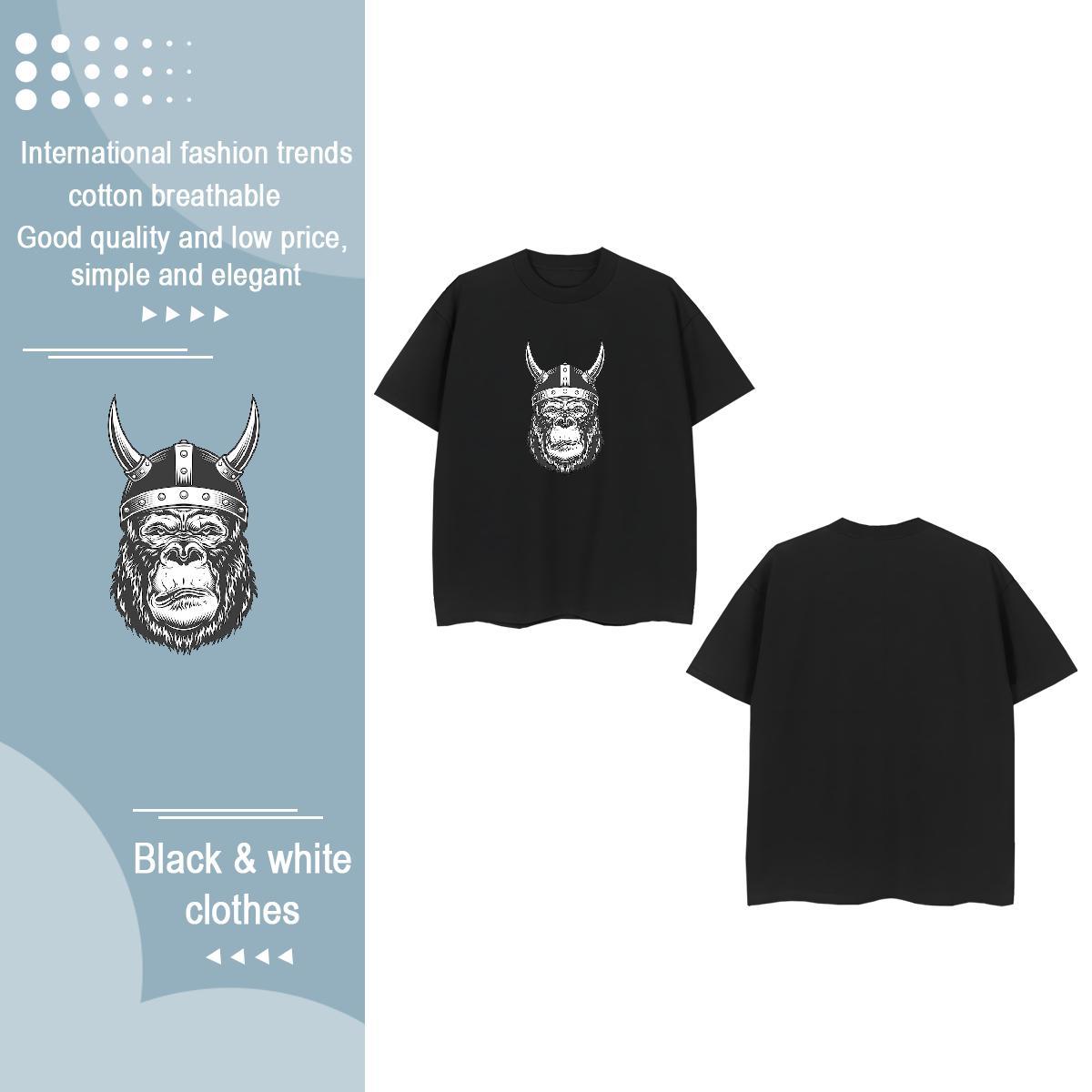 DIY Women T Shirts Comfortable 230g Cotton Lady T shirt White Plus Size chimpanzee Casual Beach Designer Tee Shirt
