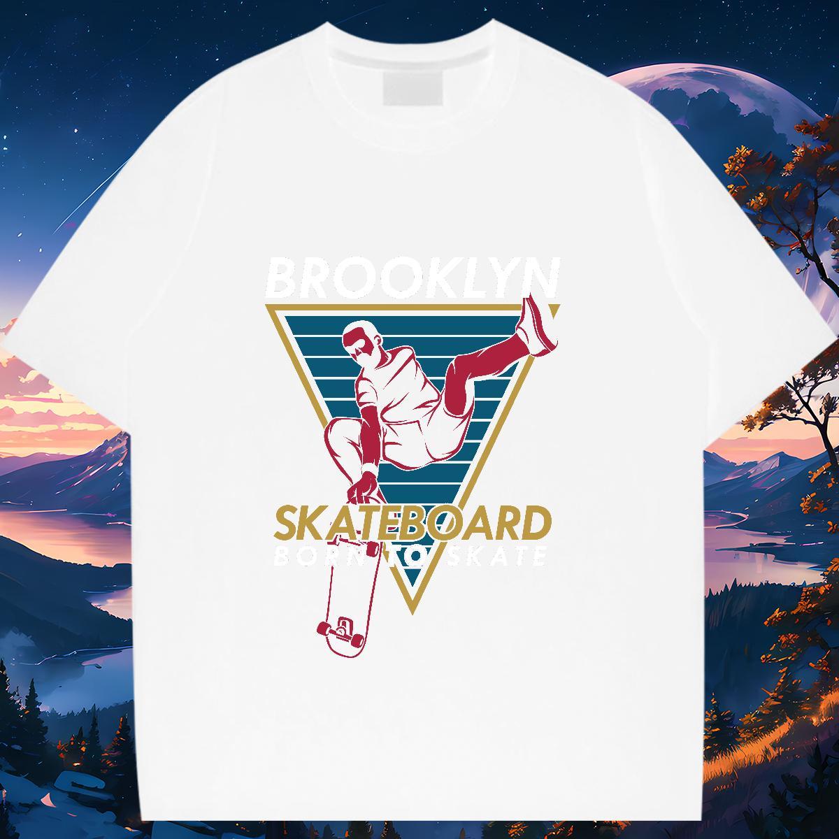 Comfortable Tshirt for Man Woman 100% Cotton 230g painting Summer Casual T Shirt For Woman Breathable Crew Neck Skull Tops Tees
