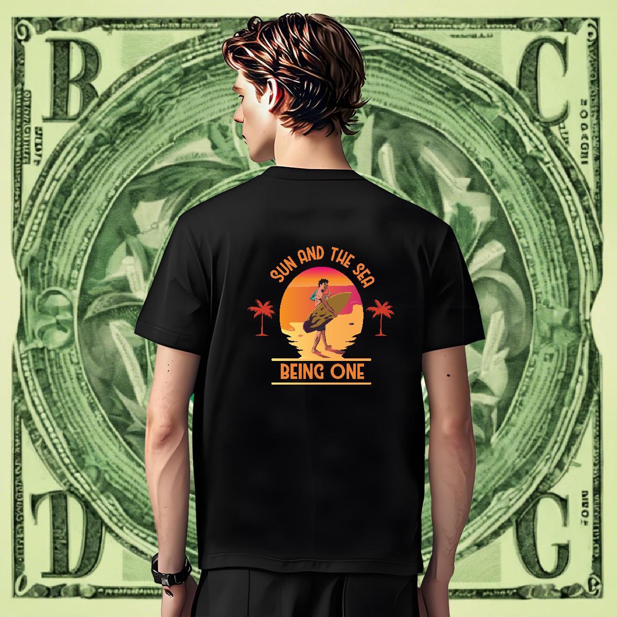 Soft Mens Tshirts Sports Casual 230g 100% Cotton DIY Logo Oversized Breathable Short Sleeve beach T-Shirts for Men Free Shipping Tees Shirts
