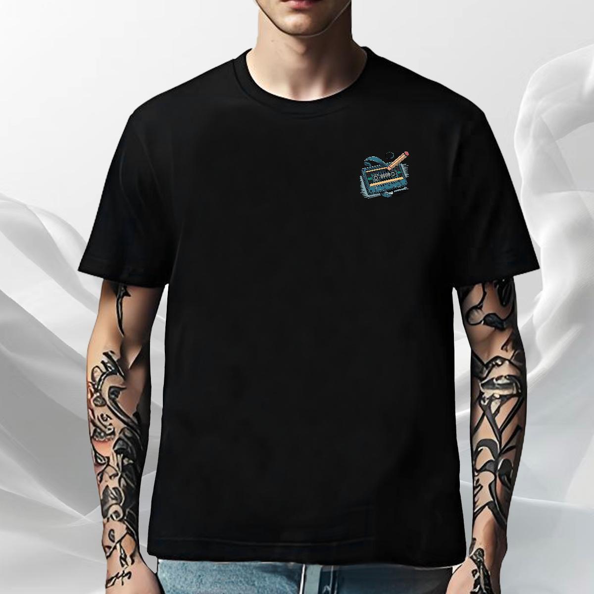 Cool Men Tees Outdoor 100% Cotton 230g Custom Cartoon Breathable Short Sleeve radio T Shirt For Man DIY Customized Top Tees