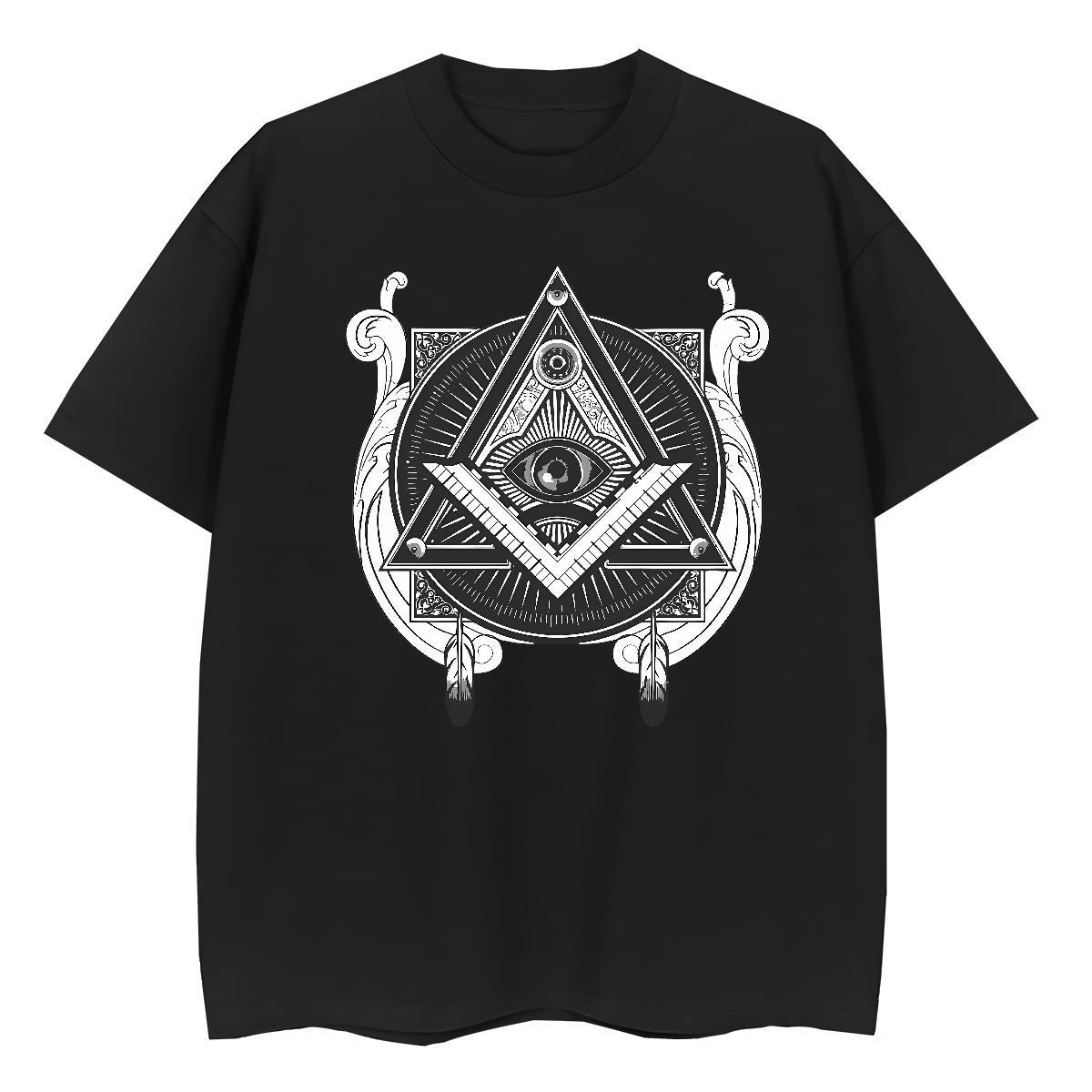 New Women T Shirts 100% Cotton 230g Breathable Short Sleeve Street eye of the devil Woman Tshirt Wholesale Customized Print Tops