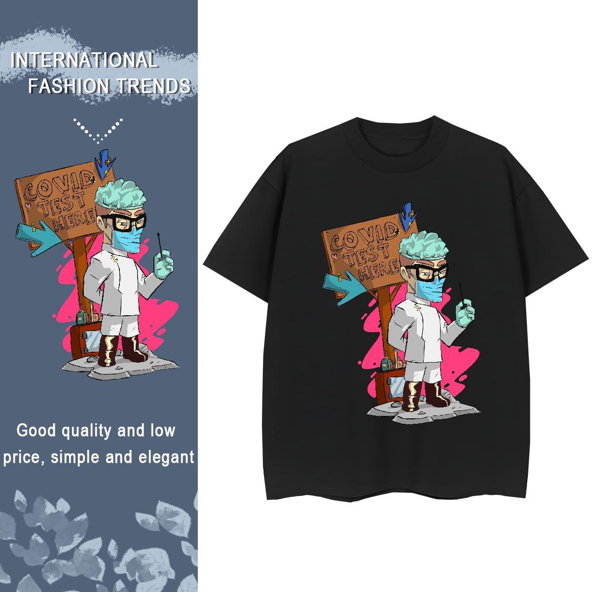 New T-Shirts for Women 100% Cotton 230g O Neck Short Sleeves Casual portrait Womens Tshirts Nice Graphic Wear