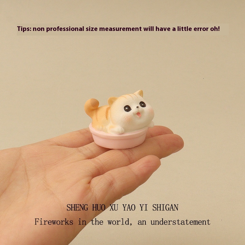 Creative Cartoon Mini Cute Play Mobile Pig Bathing Cat Micro Landscape Creating Animal Resin Accessories