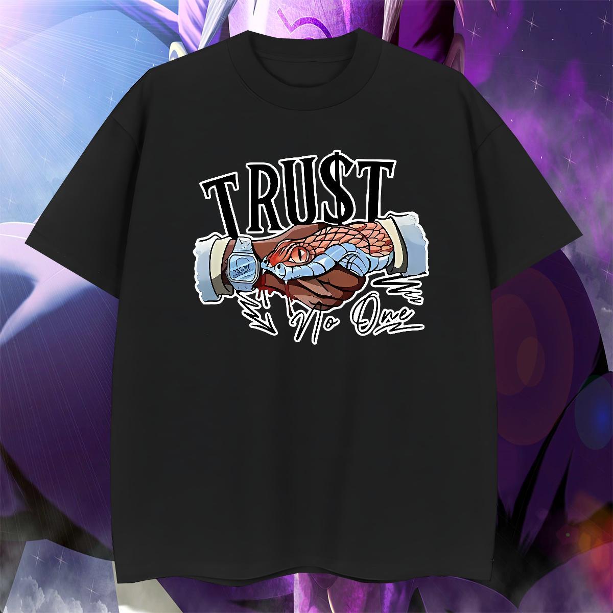 Popular trust Man T Shirts Sports Casual Tshirt for Man Woman 230g Cotton 2024 DIY Breathable Short Sleeve Anime Tee Shirt