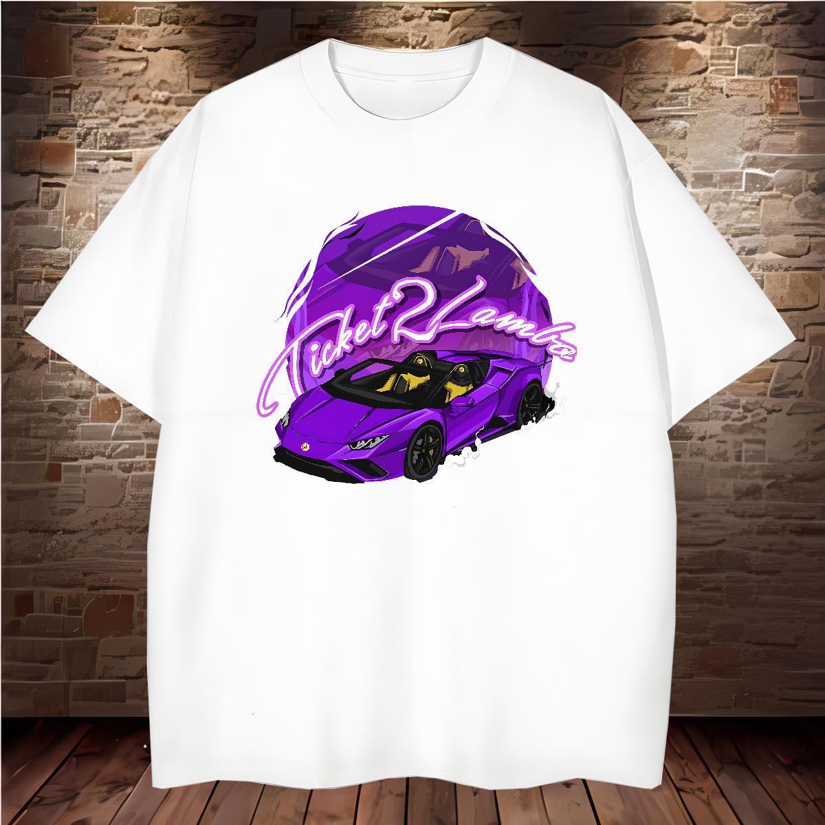 Designer car T-Shirts Street Wear Men Clothes T-Shirt 230g Cotton Free Shipping Breathable Soft Black Oversized Tops Shirt