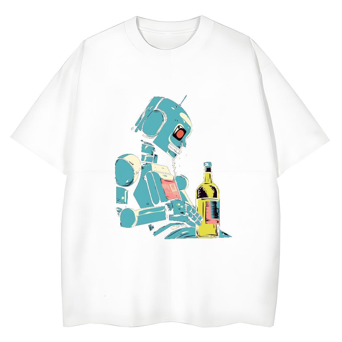 2024 Designer Woman T Shirts 230g Pure Cotton Breathable Crew Neck Casual robot Woman Tshirt Loose Custom Printing Polos