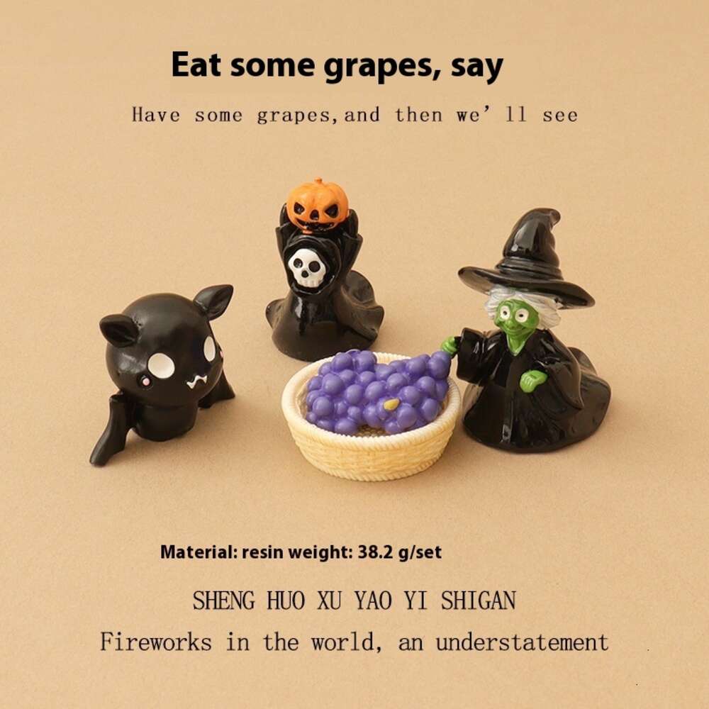 New creative Halloween cute and funny pumpkin little devil witch micro landscape creation mini grape decoration ornament
