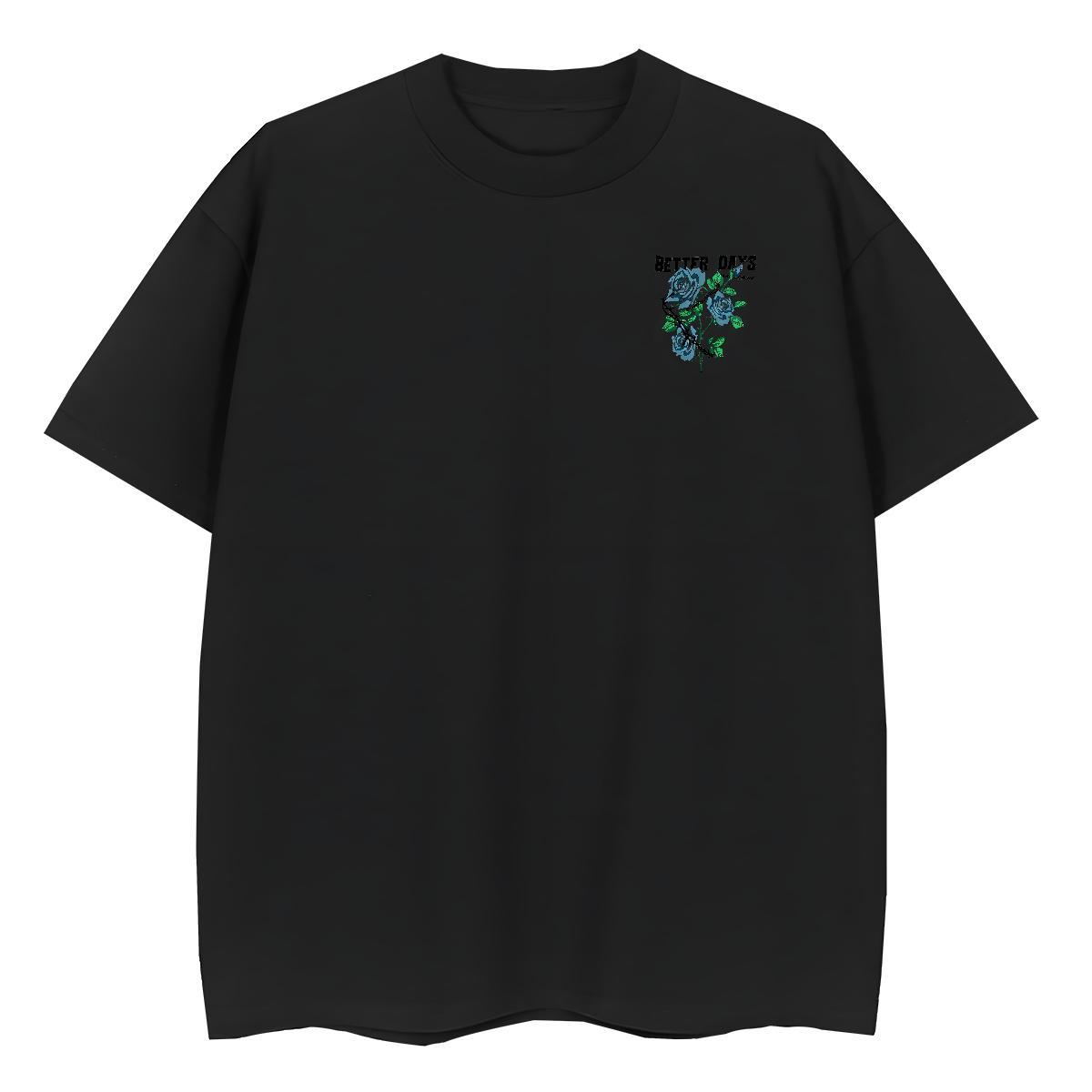 Cool Design Man T Shirts flower Short Sleeve Soft Anime Printing Street Custom Cartoon 230g Pure Cotton Men Clothes T-Shirt 2024 Tops Shirt