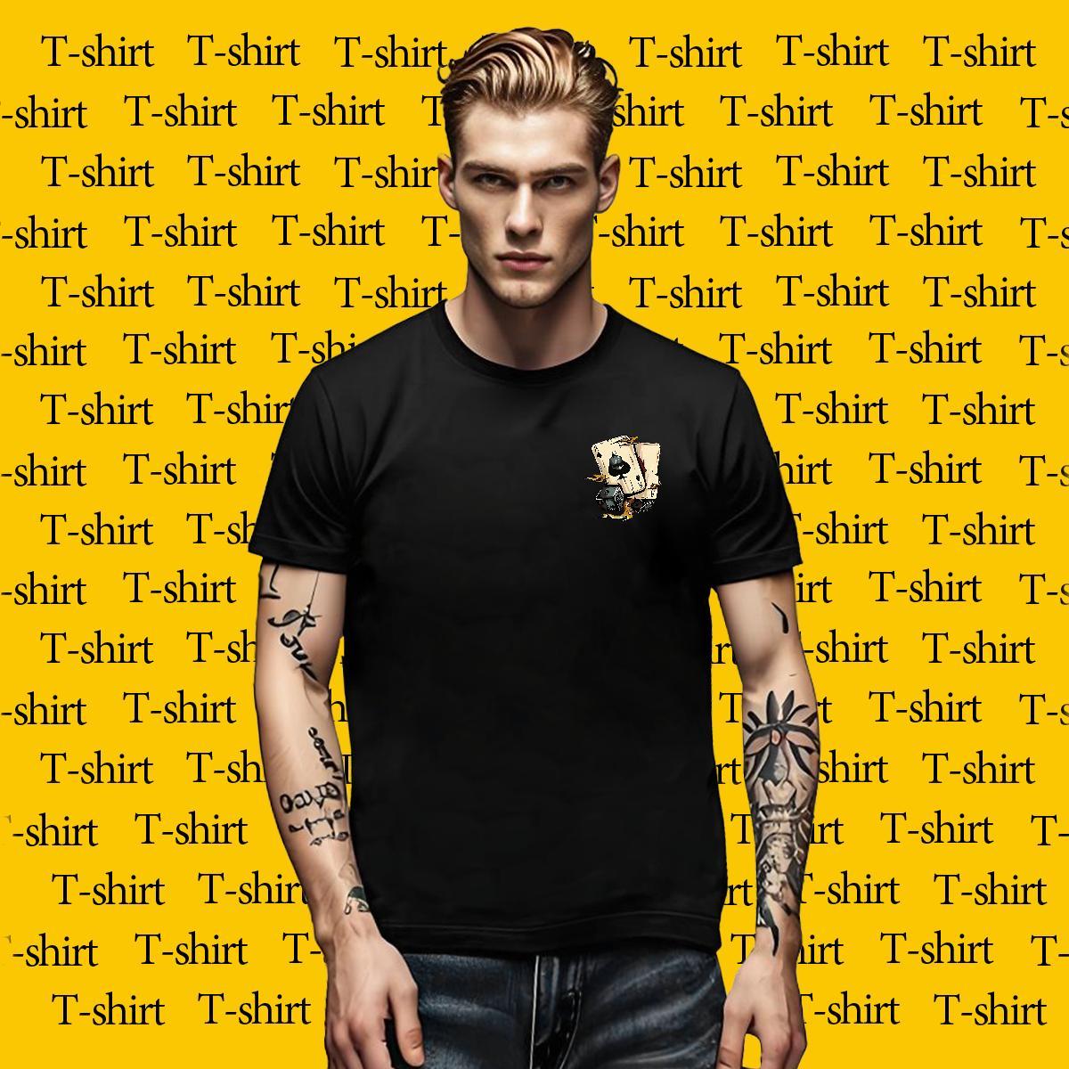Customized Men Tees 100% Cotton 230g Hip Hop playing card Breathable Soft T shirt Free Shipping DIY Printed Tops Shirt