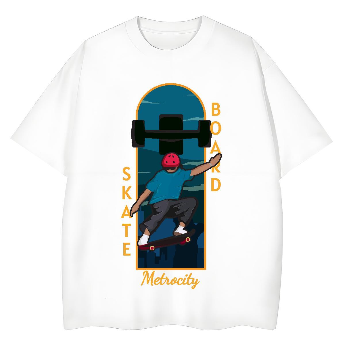 New T Shirts Women O-Neck Short Sleeve 230g Cotton Lady T shirt Anime painting Hip Hop Loose fit Tops Tees