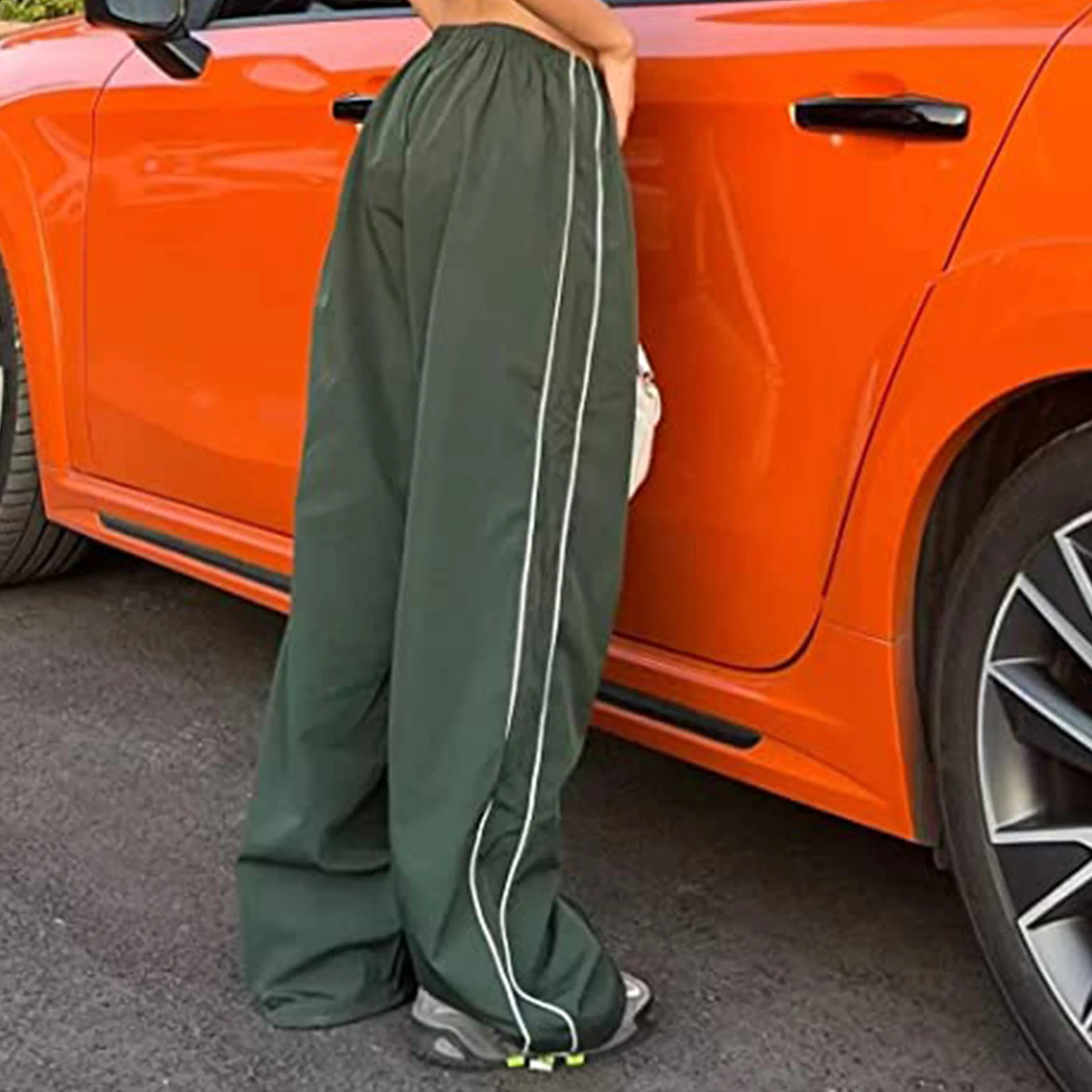 Y2k Women Drawstring Jogger Pants Streetwear Korean Harajuku Parachute Pants Men Sports Sweatpants Wide Leg Trousers Pants 240821