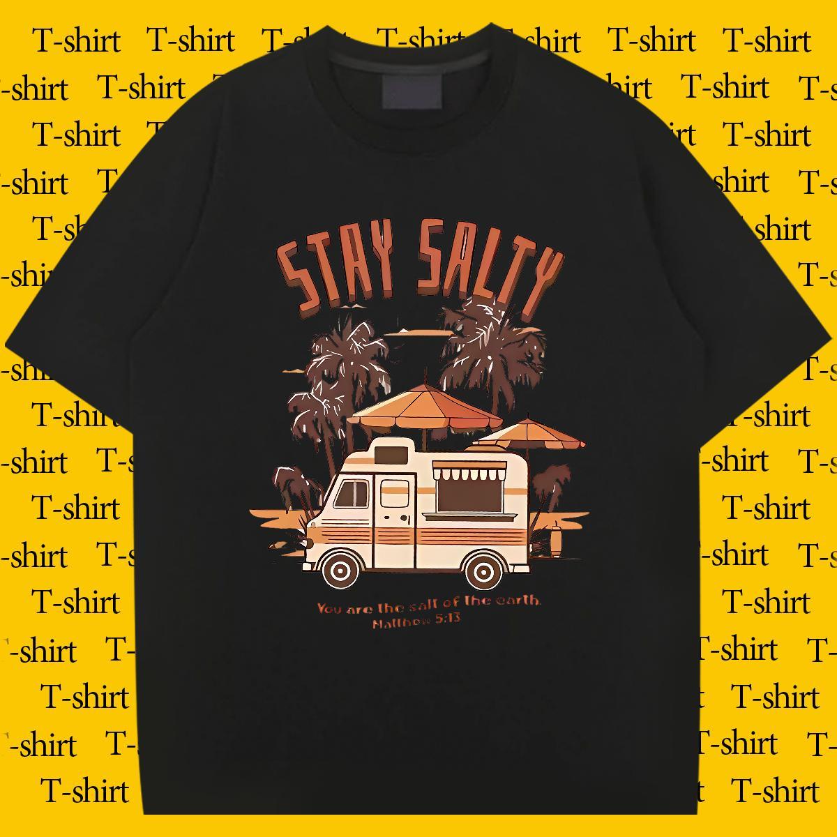 Classic Men Tshirts Beach 100% Cotton 230g Plus Size Custom Pure Cotton RV Mens T Shirts Classic Casual Tees