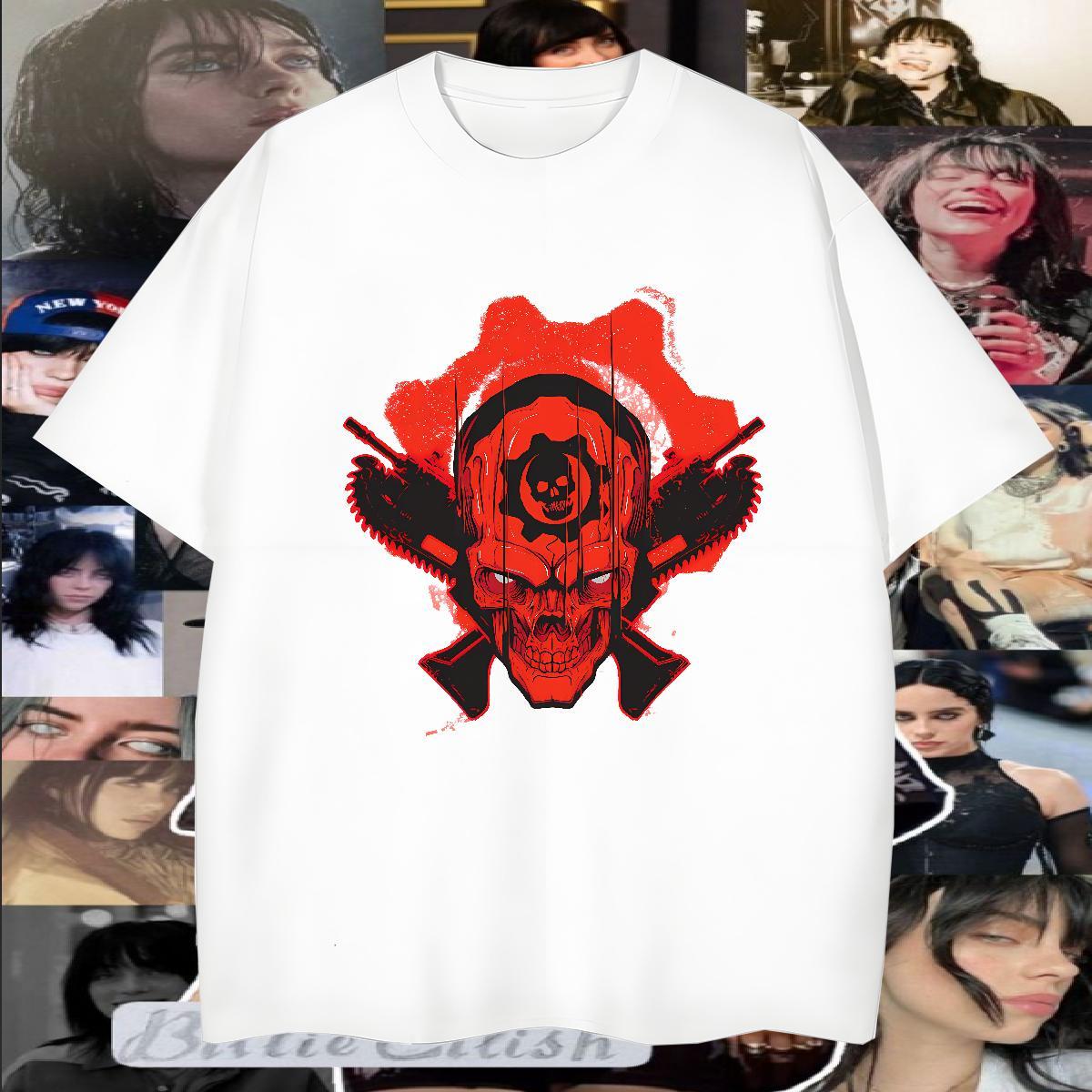 2024 Designer Men Tees 230g Cotton Anime Printing Street gun O Neck Short Sleeves T shirt Cool Plus Size Custom Top Tees