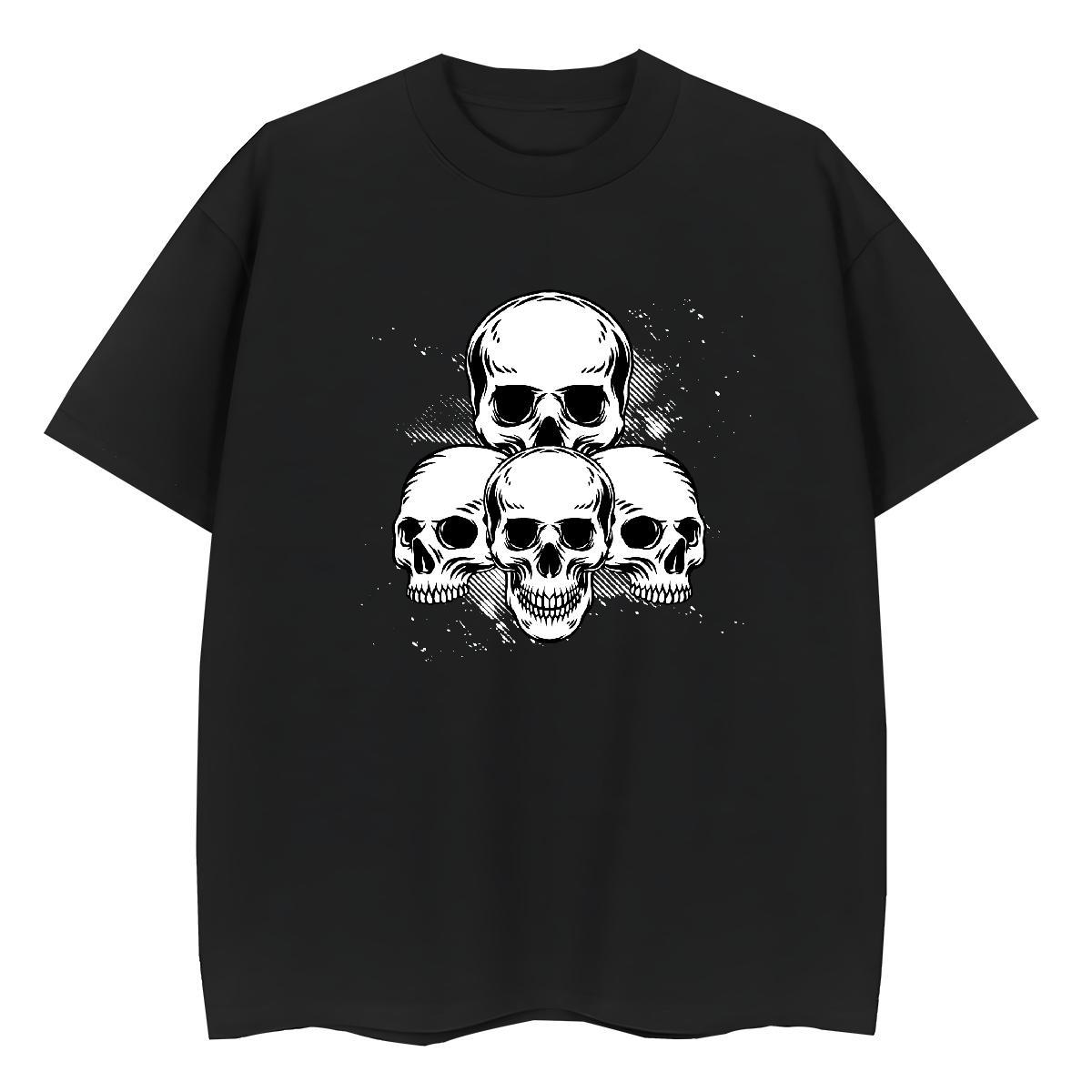 Factory Direct T-Shirts 100% Cotton 230g Round Neck Short Sleeve Summer Casual skull Tshirt for Man Woman Designer Custom Printing Wear