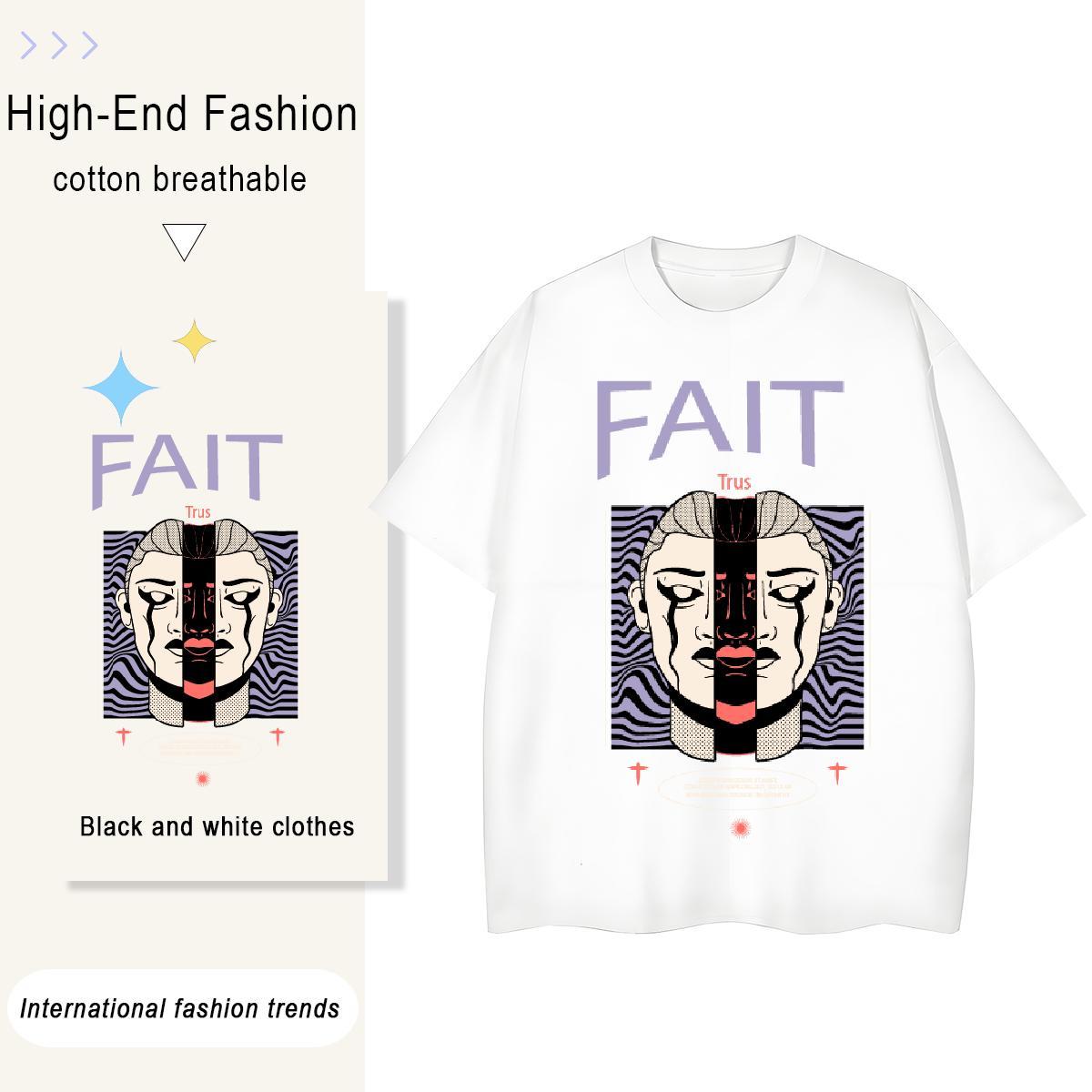Designer Nice Tshirt for Man Woman 230g Cotton Western style Street Wear T Shirt For Woman Short sleeve Soft DIY Anime Printed Clothes Shirt