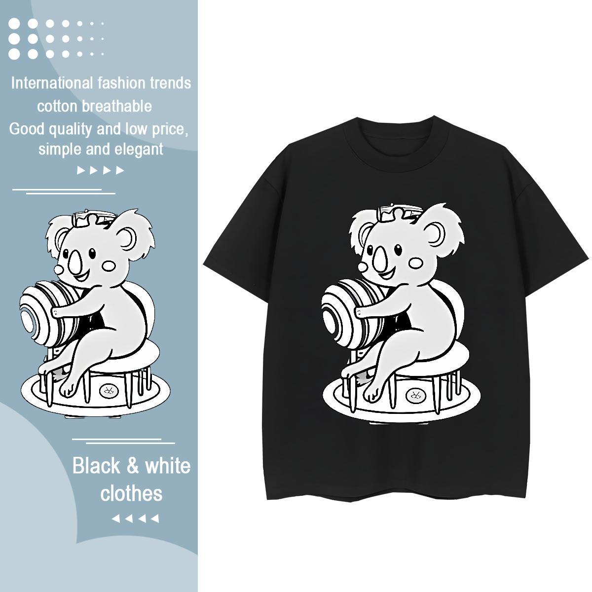 Brand T-Shirts for Women Breathable Short Sleeve 100% Cotton 230g Womens Tshirts Plus Size Cartoon bear Casual Female Tops