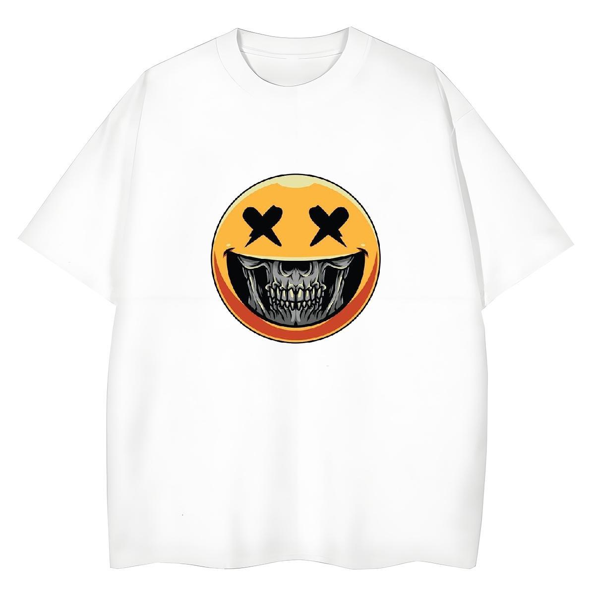Casual New Womens T Shirts 230g Cotton Short sleeve Soft Casual Beach skull Unisex Tshirts 5A Cartoon Anime Polos