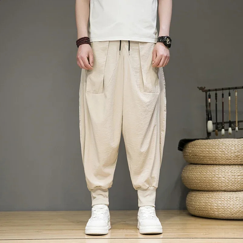Harajuku grey jogging pants mens hiphop streetwear wide leg sports Korean fashion oversized Trouser Baggy 240821