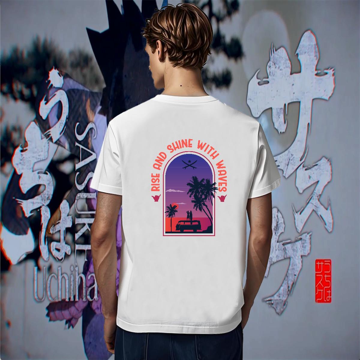 Loose Tshirt for Man Woman Home Outdoor 230g Cotton Custom Printed Short Sleeve O-Neck tree T Shirt For Man 2024 Summer Tops