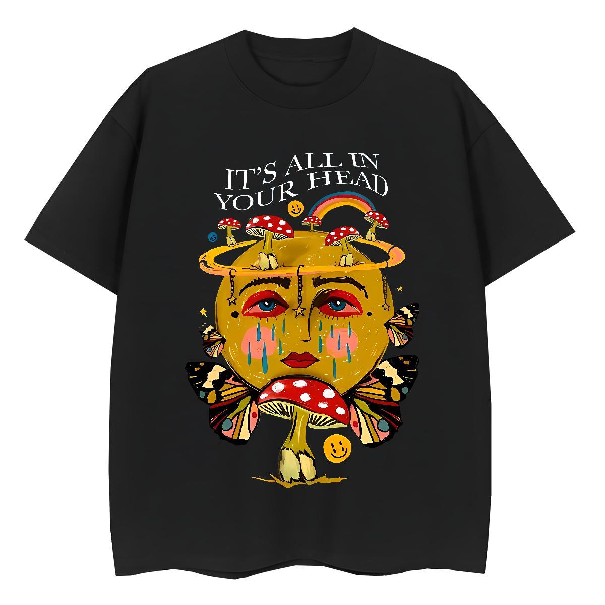 Brand mushroom Men Tshirts 230g Pure Cotton T Shirt For Man Customized Print Sport O Neck Short Sleeves High Quality Top Tees
