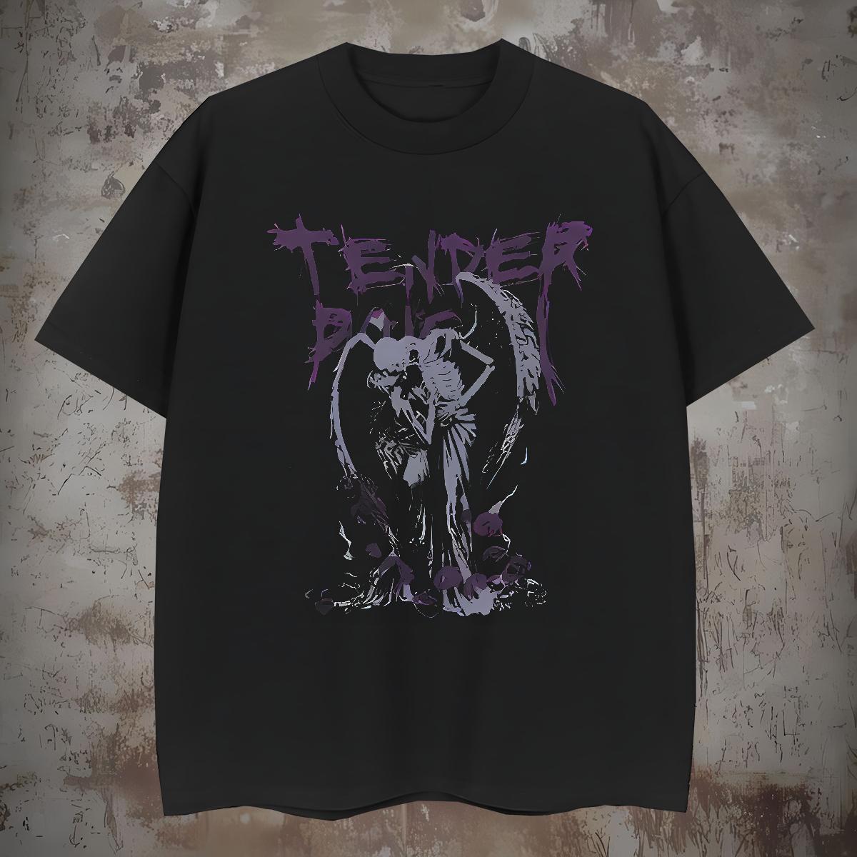 Classic Casual Home Outdoor Mens Tshirts skull Breathable Crew Neck 230g Pure Cotton T-Shirts Loose Fit Plus Size Custom Tops Tees