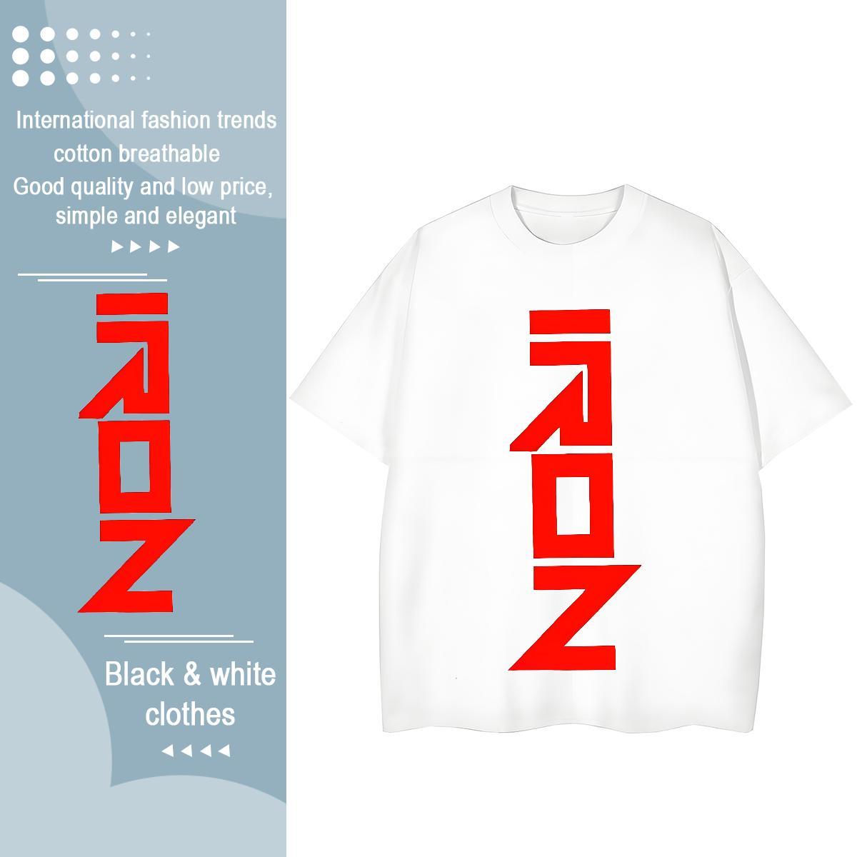 Loose Women Tees 230g Cotton letter Hip Hop T-Shirts Short Sleeve O-Neck Anime Print Tops
